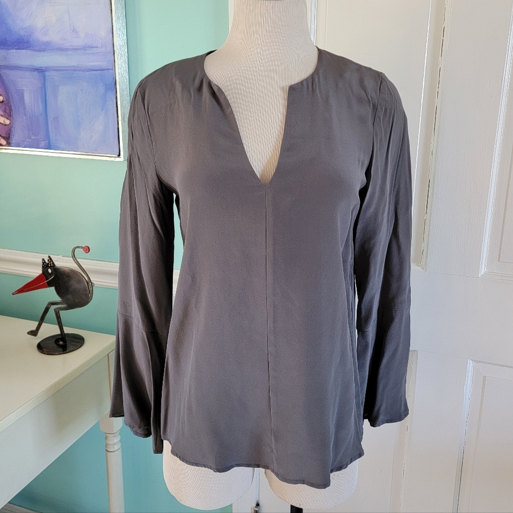 Lavender Brown Silk Top